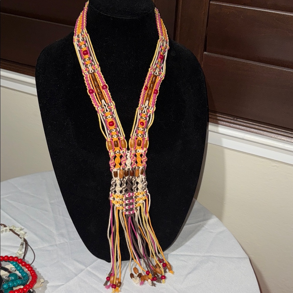 Echo Design Pink and Yellow Beaded Necklace